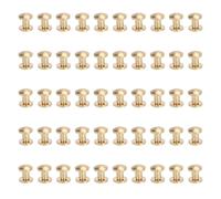 Brass Rivets Kit 50 Set | 8mm Slot Screw Decorative Curved Rivets for Leather Craft/Bag Repair/DIY Projects | Non - Corroding & Easy Installation (4mm / 0.16in)