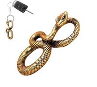 Brass Snake Keychain Pendant - Vintage Metal Serpent Figurine | Car Key Cha