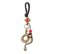 Brass Snake Keyring - Vintage Luckyy Animal Charm Pendant | Year of the Snake Keychain Symbol of Wealth and Protection, Retro Mascot Ornament for Handbags, Backpacks, Motorbikes and Daily Carry Access