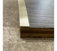 Brass Stair Nosing Edge Trim/Stair Edge Protector for Wood Stairs, Narrow Floor Transition Strip/Gap Cover Bar, Safety Step Tread Stair Edging Guard Metal(W-10mm(0.39"),L-100cm(39.5"))