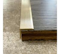 Brass Stair Nosing Edge Trim/Stair Edge Protector for Wood Stairs, Narrow Floor Transition Strip/Gap Cover Bar, Safety Step Tread Stair Edging Guard Metal(W-15mm(0.59"),L-120cm(47"))