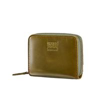 BRASS TACKS Leathercraft Cartera Pequeña Mujer y Hombre Piel - Monedero Tarjetero Horizontal con Cremallera, Bloqueo RFID y Ventana ID, Mini Billetera Corta para Tarjetas y Monedas