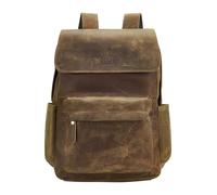 BRASS TACKS Leathercraft Mochila de Cuero Genuino Para Hombre Mochila Para Portátil de 15,6" Vintage Mochila de Cuero Crazy-Horse Impermeable