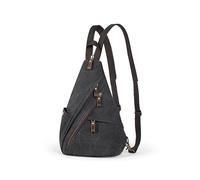 BRASS TACKS Leathercraft Mochila Sling Vintage Lona y Cuero Crazy Horse Unisex | Bolsa Bandolera Convertible 3 en 1 Cruzada Pecho Mochila | Gran Capacidad Viaje Senderismo | 4 Colores