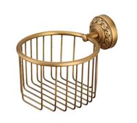 Brass Toilet Paper Holder, Antique Wall Mount, Decorative Roll Dispenser, Vintage Rustic Design, Space Saving Bathroom Fixture, 5,43 x 5,12 x 3,94 pulgadas, Ideal para Home Dorm Apartment