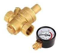 Brass Water Pressure Regulator Reducer With Meter Adjustable Piston Structure Valve For Tap Water Equipment Durable Construction DN15 Size 1.6Mpa Maximum Pressure