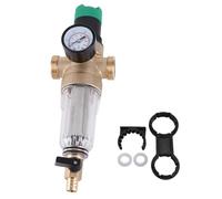 Brass Water Pressure Regulator with Gauge, G1 G1/2 Dual Connection