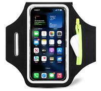 Brassard de Sport Avec Poche Zippée - Brassard de Téléphone Étanche pour iPhone 16/15/14/13 Pro, S25 Edge/S25/S24/S23, Huawei, Xiaomi, Google Pixel jusqu'à 6,8" pour Jogging, Cyclisme et Gym