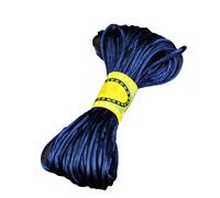 Brasse Cordón de satén de nailon de 20 metros para manualidades, cuerda de abalorios trenzada de larga duración, para hacer joyas, nudo chino azul marino
