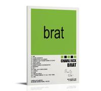 Brat-Charli XCX - Lienzo impermeable para pared, impresión HD resistente a los rayos UV, adecuado para salas de estar y pasillos, ideal para regalo, estilo marco, 30 x 45 cm
