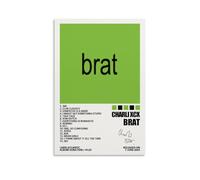 Brat-Charli XCX - Lienzo impermeable para pared, impresión HD resistente a los rayos UV, adecuado para salas de estar y pasillos, es un gran regalo, estilo sin marco, 50 x 75 cm