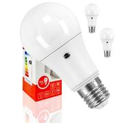 Bratek - 2 Bombilla LED E27 con sensor crepuscular ombillas LED E27 luz fría sensor crepuscular 2 caras 9W - Bombilla crepuscular exterior e interior