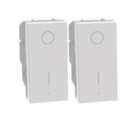 Bratek 2 interruptores bipolares 16 A compatibles con Bticino Matix GO - Sustituye interruptor bipolar B Ticino MatixGo JW4002 2P blanco - Iluminable con LED adicional no incluido - Fabricado en