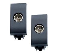 BRATEK - 2 tomas TV compatibles bticino (hembra) - Toma antena TV hembra compatible con toma bticino living - Toma TV pared negra - Toma pared televisión - Toma pared
