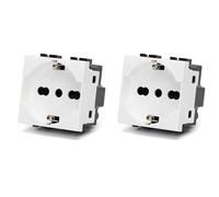 BRATEK 6 Enchufe pared Schuko compatible con serie MATIX, Enchufe de superficie 2P+T 16A, Tomas de corriente compatibles con Bticino