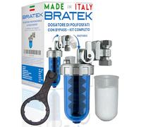 Bratek Dosificador de polifosfatos para caldera con carga y llave - Filtro antical para caldera giratorio de 1/2" con bypass - Protege tu sistema hidráulico doméstico de la cal
