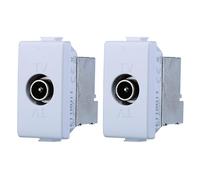 Bratek Toma de TV de pared Compatible con Bticino Matix, Toma de antena de TV de pared con tomas eléctricas, Toma de pared compatible serie Matix