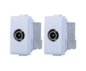 Bratek Toma de TV de pared Compatible con Bticino Matix, Toma de antena de TV de pared con tomas eléctricas, Toma de pared compatible serie Matix