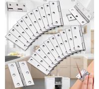 Brateuanoii 24 Piezas Bisagras Pequeñas de Acero Inoxidable, Conectores Para Ventana, Armarios, Cajas de Madera, Puerta de Armario