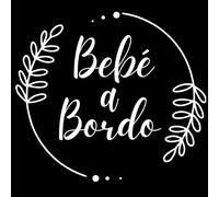 Bratikishop Pegatina Bebe a Bordo Coche, 15 x 15 cm, Vinilo Negro, Resistente a UV e Impermeable, Bebé Sticker