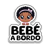 Bratikishop Pegatina Bebe a Bordo Coche, Niña a Bordo, 16 x 14 cm, Resistente a UV e Impermeable, Classic Sticker