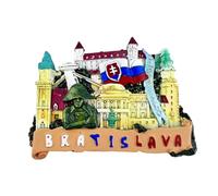 Bratislava Eslovaquia Imán para nevera de viaje, recuerdo de nevera, calcomanía magnética 3D pintada a mano, colección de manualidades