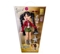 Bratz First Edition Reimagined Jade - Muñeca de moda coleccionable | Look 2001, cazadora granate, top halter rosa, charm de Kool Kat