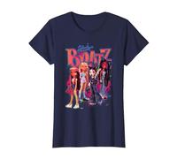 Bratz Girls en una Hoguera Rosa neón Camiseta, Mujer, Azul Marino, XS