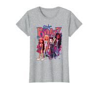 Bratz Girls en una Hoguera Rosa neón Camiseta, Mujer, Gris Jaspeado, S