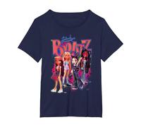 Bratz Girls en una Hoguera Rosa neón Camiseta, Mujer Tallas Grandes, Azul Marino, 4XL Grande
