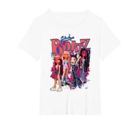 Bratz Girls en una Hoguera Rosa neón Camiseta, Mujer Tallas Grandes, Blanco, 5XL Grande