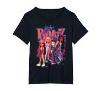 Bratz Girls en una Hoguera Rosa neón Camiseta, Mujer Tallas Grandes, Negro, 2XL Grande