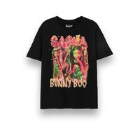 Bratz Sasha Camiseta para Mujer | Camiseta gráfica de Manga Corta Y2K Bling en Negro | Bunny Boo Classic Doll Chrome Ropa de Ajuste Relajado mercancía de Personaje de muñeca nostálgica