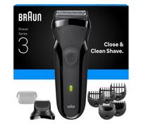 Braun 300BT BLK - Afeitadora Eléctrica Recargable Serie 3 Box Euro 3 Cabezales Gris