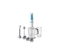 Braun batidora de mano MQ 5260WHBL - Batidora de mano MultiQuick 5 Vario con pie de acero inoxidable y cortador en espiral, 1000 W, incluye una amplia gama de accesorios, color blanco y azul