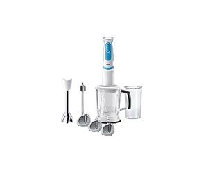 Braun 4191-MQ5260WHBL Batidora de mano 1000 W con vaso, función Turbo, Blanco/Azul