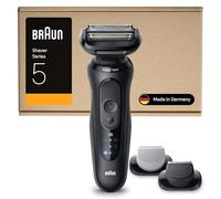 Braun Afeitadora Eléctrica Hombre Series 5, Máquina De Afeitar Barba En Seco Y En Mojado, 2 Modos De Afeitado, 50 Min De Uso, Cabezal De Recortadora Corporal, Estuche De Viaje, 52-N1650SI, Negro