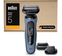 Braun Afeitadora Eléctrica Hombre Series 5, Máquina De Afeitar Barba En Seco Y En Mojado, 2 Modos De Afeitado, 50 Min De Uso, Carga Rápida, +2 Accesorios, Estuche De Viaje, 52-A1820SI, Azul