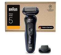 Braun Afeitadora Eléctrica Hombre Series 5, Máquina De Afeitar Barba En Seco Y En Mojado, 2 Modos De Afeitado, 50 Min De Uso, Carga Rápida, Recortadora De Precisión, Estuche De Viaje, 52-B1200SI,Azul