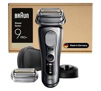 Braun Afeitadora Eléctrica Hombre Series 9 PRO+, Máquina De Afeitar Barba En Seco Y En Mojado Con Tecnología 5+1, 60 Min De Uso, 1 Cabezal Extra, Base De Carga, Estuche De Viaje, 9617PSI, Plata