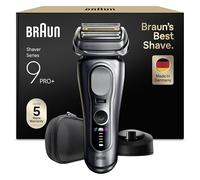 Braun Afeitadora Eléctrica Hombre Series 9 PRO+, Máquina De Afeitar Barba En Seco Y En Mojado Con Tecnología 5+1, Inalámbrica, 60 Min De Uso, Base De Carga, 9617si, Plata