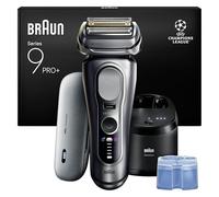 Braun Afeitadora Eléctrica Hombre Series 9 PRO+, Máquina De Afeitar Barba En Seco Y En Mojado Con Tecnología 5+1, Inalámbrica, 60 Min De Uso, Centro De Limpieza, Estuche De Carga, 9677CCE, Plata