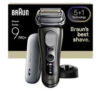 Braun Afeitadora Eléctrica Hombre Series 9 PRO+, Máquina De Afeitar Barba En Seco Y En Mojado Con Tecnología 5+1, 60 Min De Uso, Centro De Limpieza, Estuche De Carga, Base De Carga, 9625S, Grafito