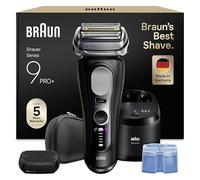 Braun Afeitadora Eléctrica Hombre Series 9 PRO+, Máquina De Afeitar Barba En Seco Y Mojado Con Tecnología 5+1, 60 Min De Uso, Centro De Limpieza, Estuche De Viaje, Cabezal ProComfort, 9690CCE, Negro