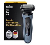 Braun Afeitadora eléctrica para hombre Serie 5, 52-A1000s, azul, afeitadora eléctrica inalámbrica, recortadora de barba con batería de 50 minutos, impermeable, fabricada en Alemania, incluye tapa