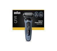 Braun Afeitadora eléctrica para hombre Serie 5, 52-A1000s, azul, afeitadora eléctrica inalámbrica, recortadora de barba con batería de 50 minutos, impermeable, fabricada en Alemania, incluye tapa
