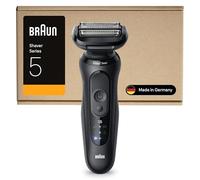Braun Afeitadora eléctrica serie 5, hasta 50 minutos, inalámbrica, húmeda y seca para hombres, 100% impermeable, 52-N1000SI, color negro