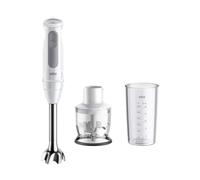 Braun Batidora de mano MultiQuick 5 MQ50201M, tecnología PowerBell Plus, 21 niveles de velocidad+turbo, EasyClick System Plus, mango de acero inoxidable, picadora de 350 ml y vaso de 600 ml, 1000 W,