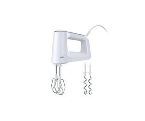 Braun Batidora de Varillas Multimix 3 HM3100WH de 500 W de Potencia, Varillas de Acero Inoxidable, 5 Velocidades, Clase A, Color Blanco