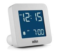 Braun BC-09-W Reloj Despertador Digital Blanco con Pantalla LCD Retroiluminada y Función Snooze